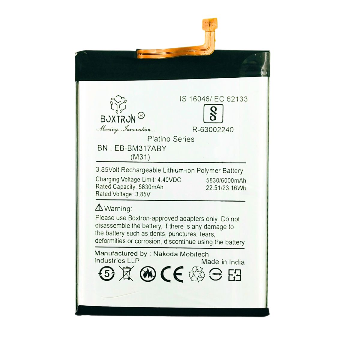 Boxtron EB-BM207ABY Battery Compatible for Samsung Galaxy M31 - 6000mAh Battery Capacity