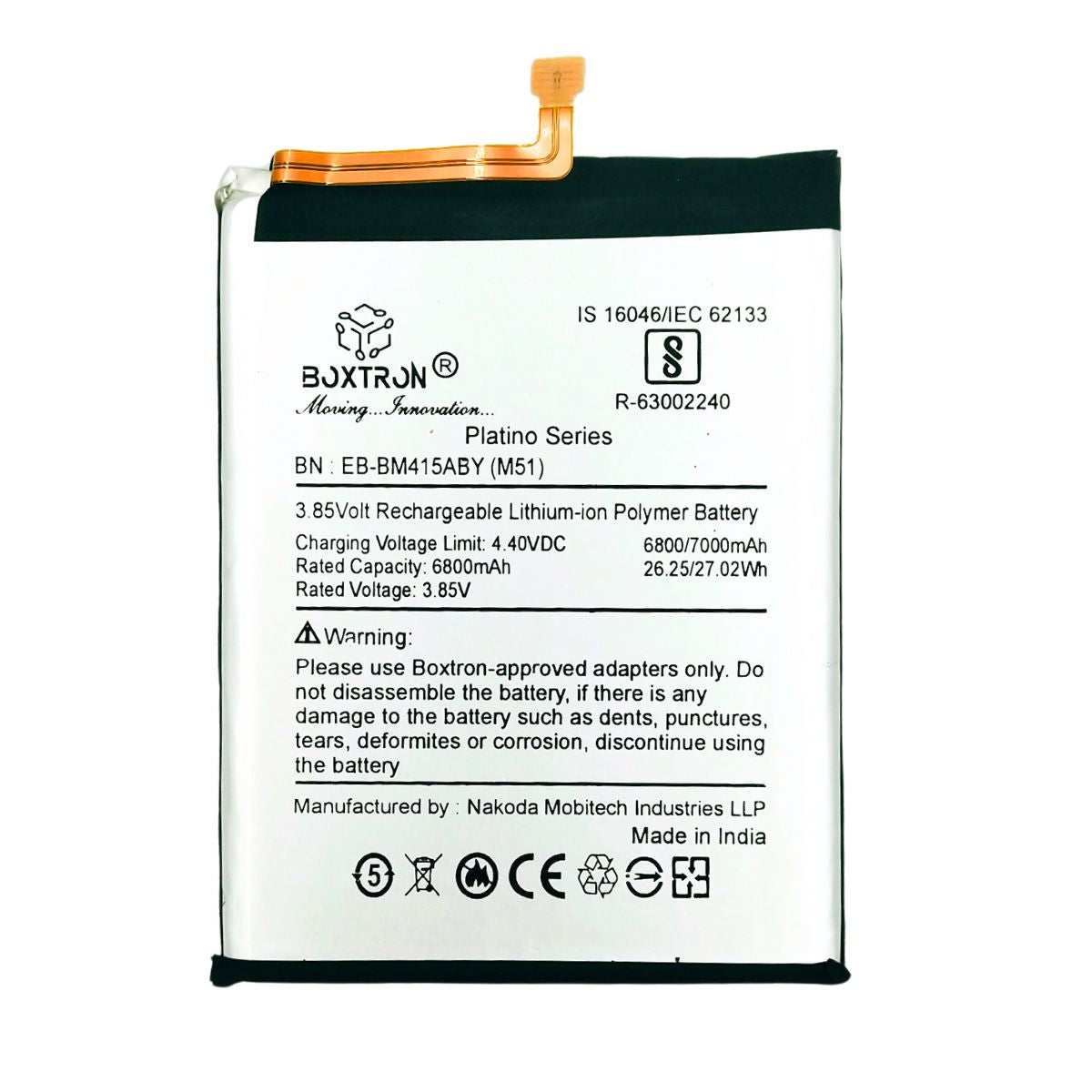 BOXTRON EB-BM415ABY Battery Compatible for Samsung Galaxy M51  - 6800 mAh Battery Capacity