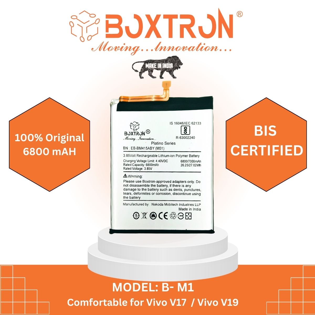 BOXTRON EB-BM415ABY Battery Compatible for Samsung Galaxy M51  - 6800 mAh Battery Capacity