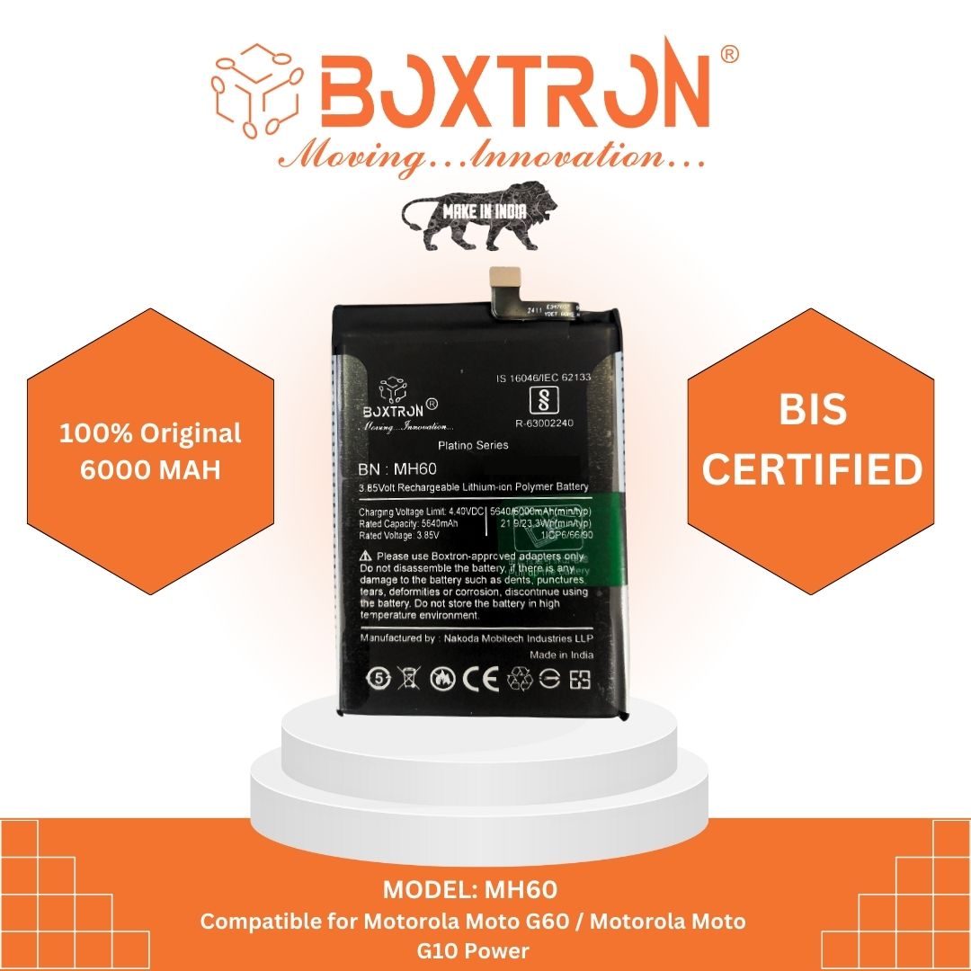 Boxtron Mobile Battery with Original MH60 / Motorola Moto G60/G10 Power, 3.85V, 6000mAh 180 Day's warranty