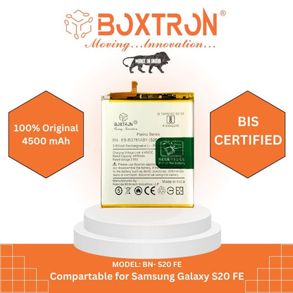 Boxtron Mobile Battery with Samsung Galaxy S20 FE Platino Series 3.85V 4370mAh Battery Capacity Li-Polymer Battery for Mobile Phone 180 Days Warranty