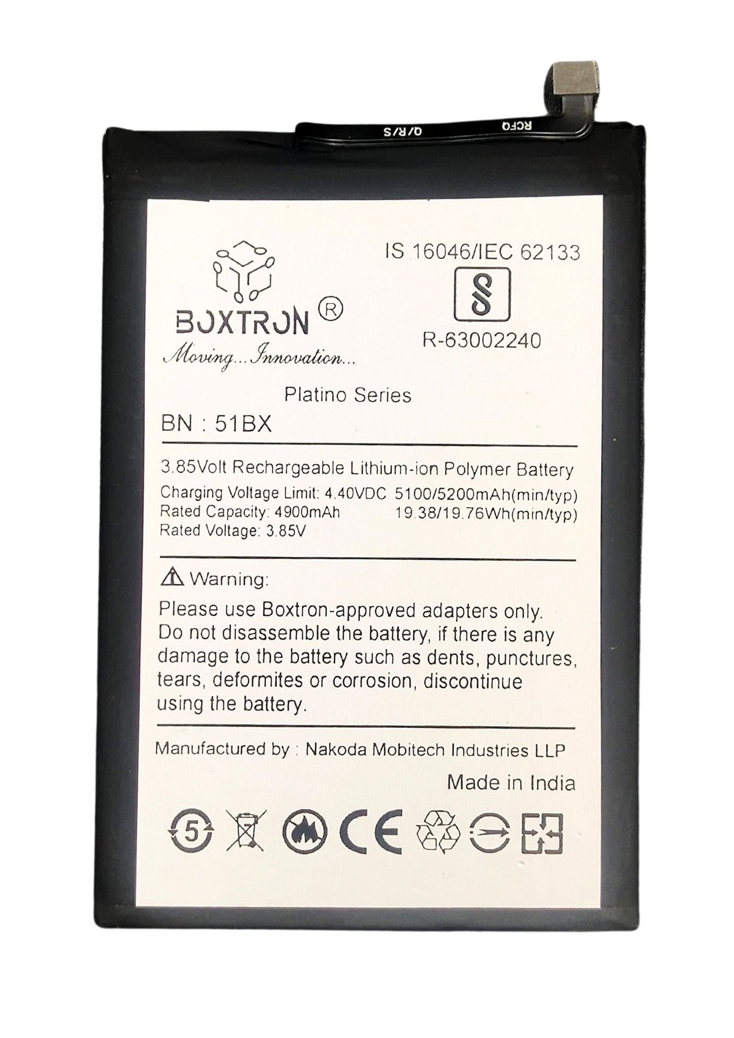 Boxtron BL-51BX Battery Compatible for Infinix Note 8 X692 / Note 8i X683 / Hot 10 - 5200mAh Battery Capacity