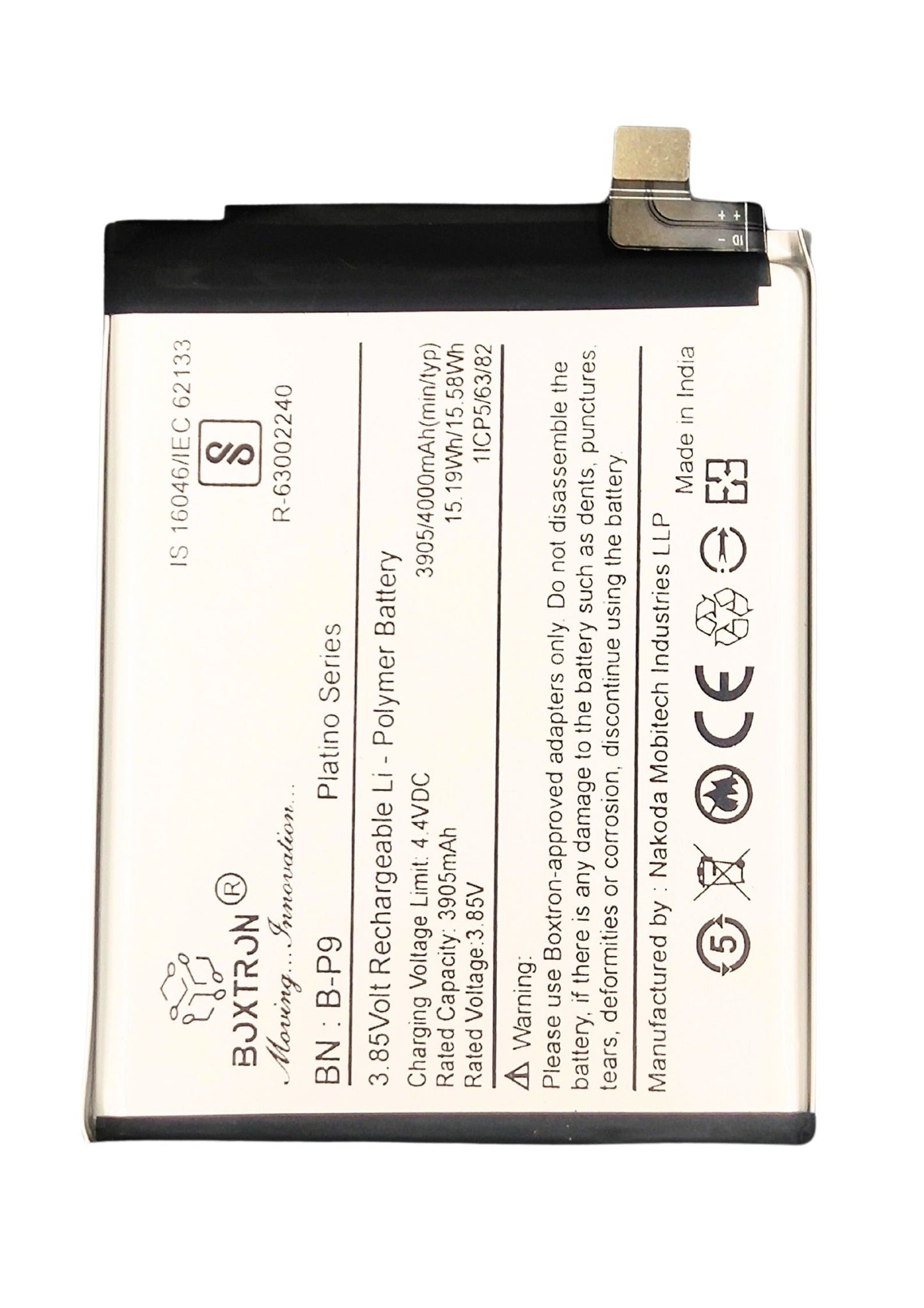 Boxtron B-P9 Battery Compatible for Vivo V21 / Vivo S9 - 3900mAh Battery Capacity