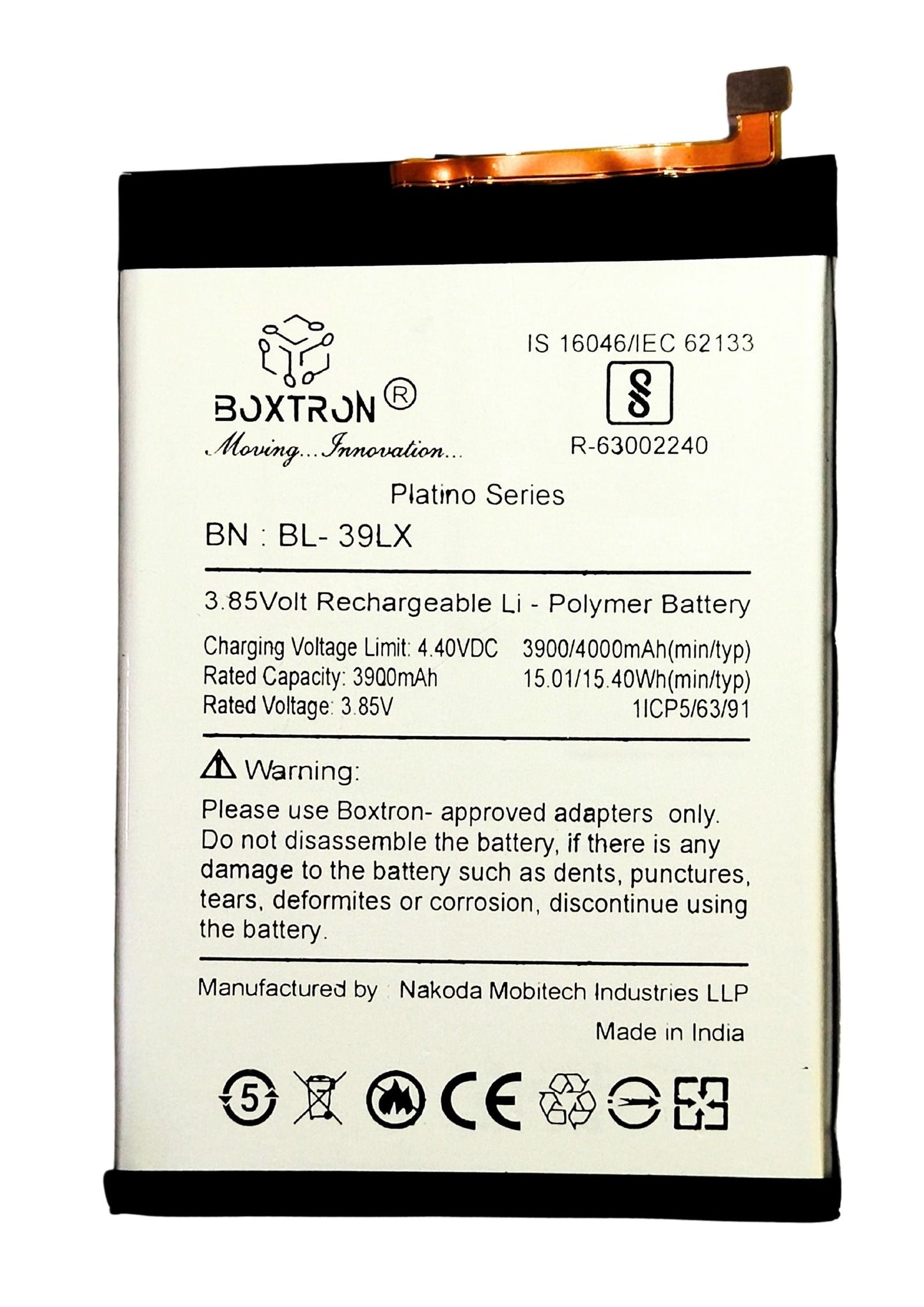 Boxtron BL-39LX Battery Compatible with Infinix Smart 4 X680 / Infinix S5 X652 - 4000mAh Battery Capacity