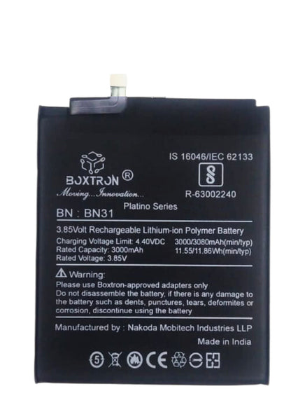 Boxtron BN31 Battery Compatible for Xiaomi/Redmi/Mi Y1 - 3000MAh Battery Capacity